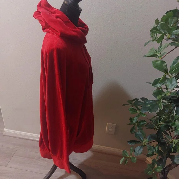 Juicy Couture Oversized Red Hoodie Sweatshirt Size Large - Picture 5 of 16